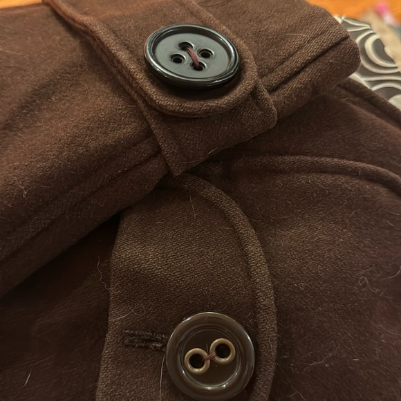 Tulle Anthropologie Wool Blend Peacoat Jacket • Women’s Medium • Chocolate Brown - Picture 5 of 7